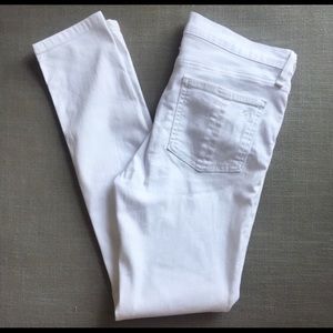 Rag & bone mid rise white skinny jeans